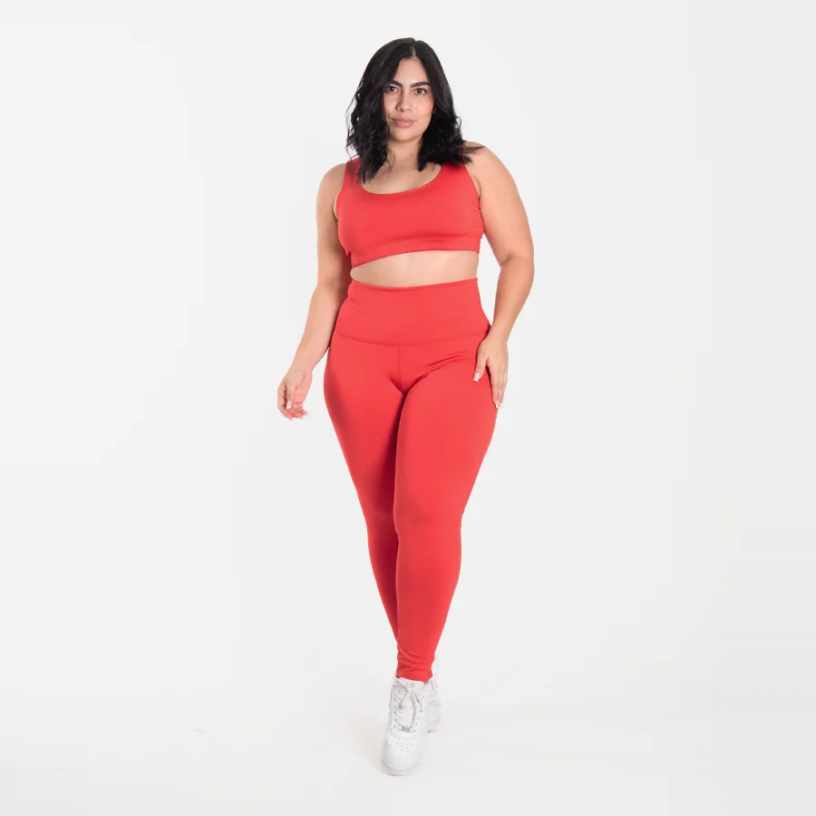 Set leggins unicolor naranja pasión