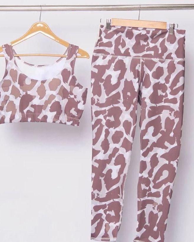 Set leggins animal print café