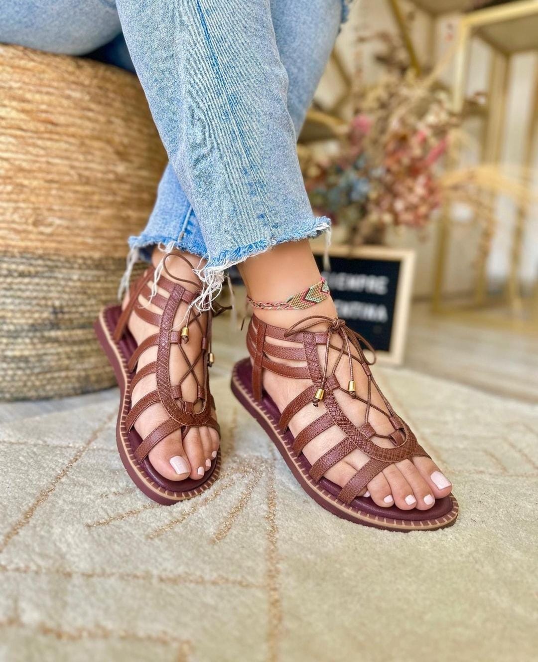 Sandalias Eva cafés - Talla 39