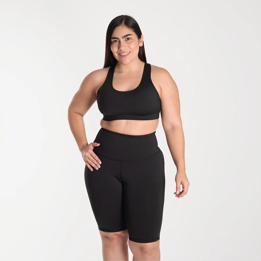 Set biker unicolor negro