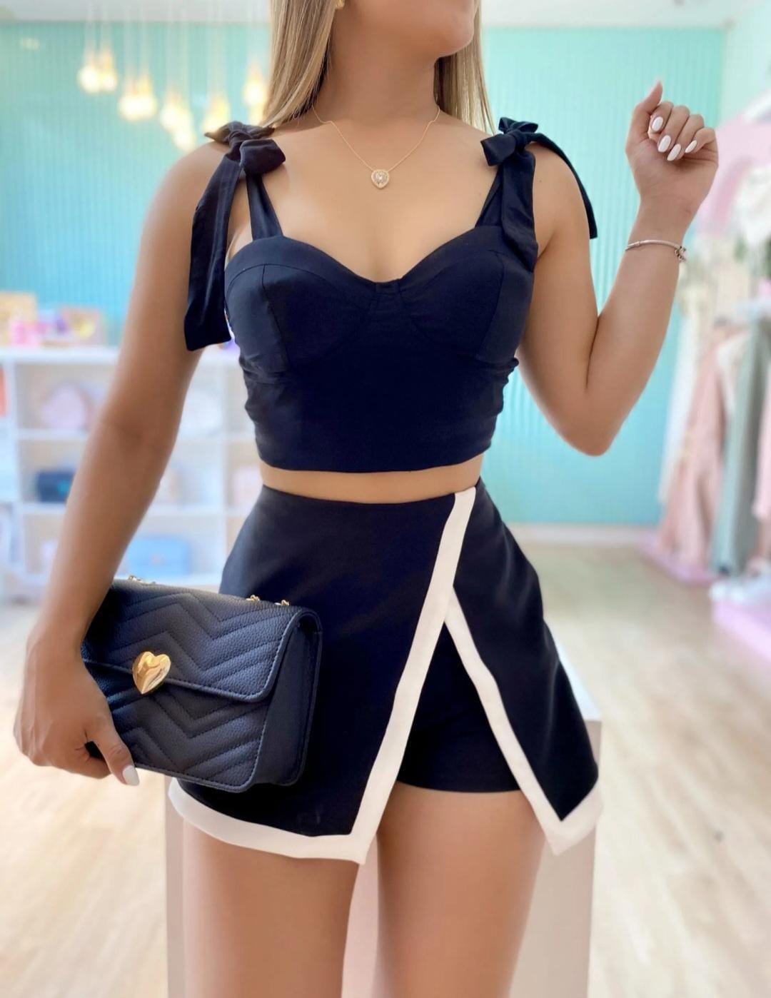 Falda-short Mary negra Talla S