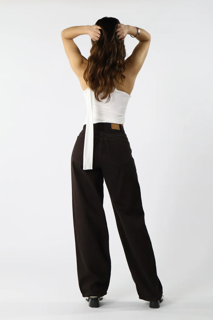 Wide-leg jeans marrón 2535- Talla 6 - Image 3