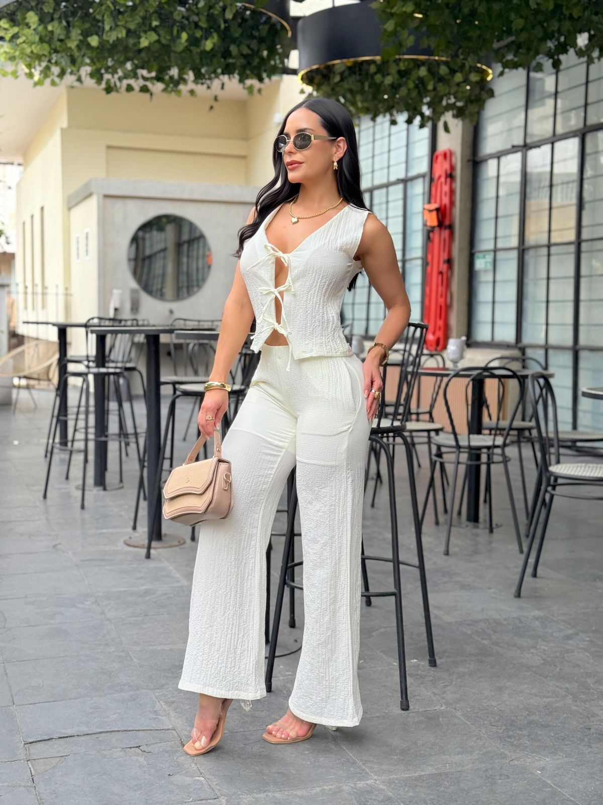 Set Pantalón Venecia marfil - Talla S - Image 2