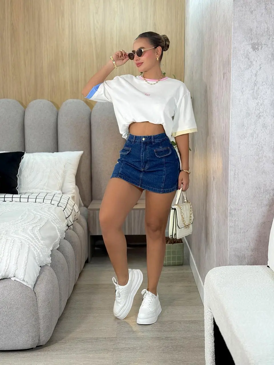 Falda Short Jean Salma - Talla 10 - Image 3